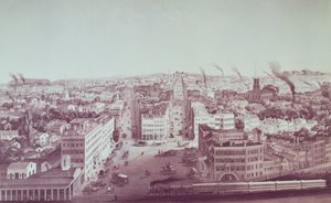 Vista de la ciudad de Utica, Estado de Nueva York, grabado por D.W. Moody, pub. por F. Michelin, c.1850 de American School